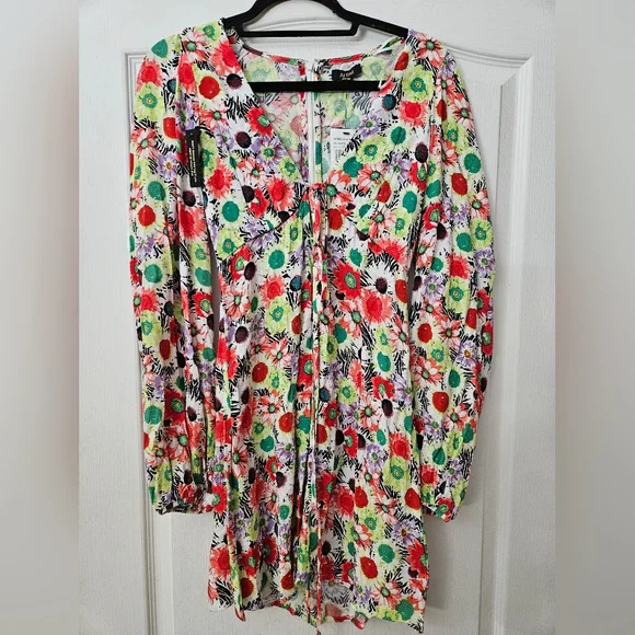 AFRM Revolve Collab Caprice Mini Dress in Summer Daisy Bouquet XS NEW - Picture 2 of 8